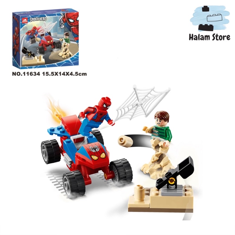 Lego Marvel Spider Man Lari Tank 11634 76172 Assembly Model - Spider-Man Puzzle Toy vs Sandman