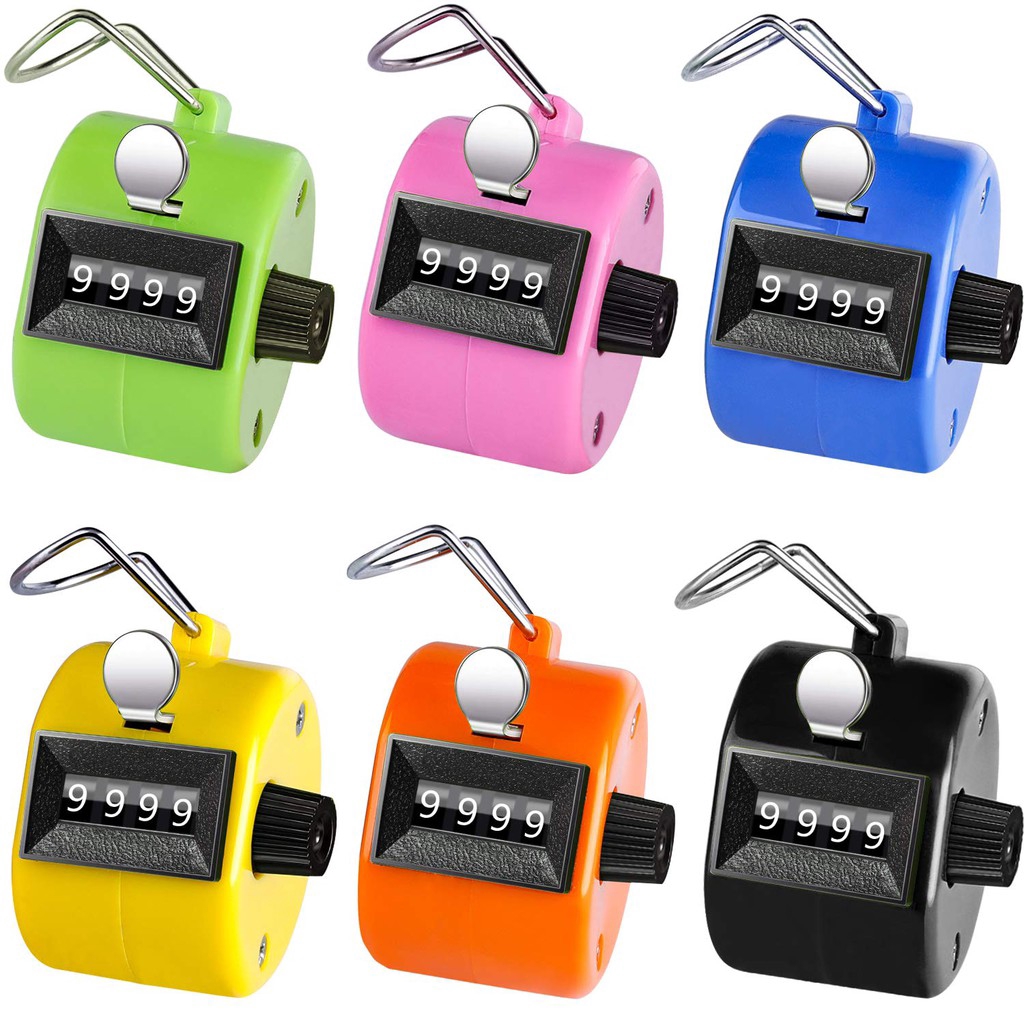 Hand Tally Counter 4 หลัก Tally Counter Mechanical Palm Counter Handheld Pitch Click Number Counter