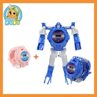 【ซื้อ 1 แถม 1 】Outflety transforming 2 in 1 เด็กหม้อแปลงนาฬิกาเสียรูปของเล่นของขวัญวันเกิดเด็กแฟชั่นเด็กหุ่นยนต์นาฬิกา า