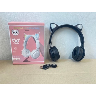 หูฟังบลูทูธ M6 CAT EARแฟลชน่ารักแมวหูหูฟังไร้สายบลูทูธพร้อมไมโครโฟนสามารถ LED เด็กสาวสเตอริโอหมวกนิรภัยชุดหูฟังโทรศัพท์