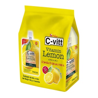 ซีวิท เยลลี่คาราจีแนนผสมวิตามินซี รสเลมอน 150 กรัม x 4 ซอง C-vitt Jelly Vitamin Lemon 150g x 4 Pouches