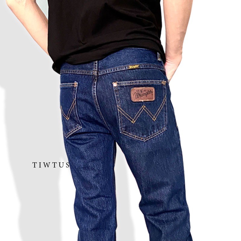 กางเกงยีนส์ Wrangler(แรงเลอร์) ขากระบอกซิป สียีนส์ ผ้ายีนส์