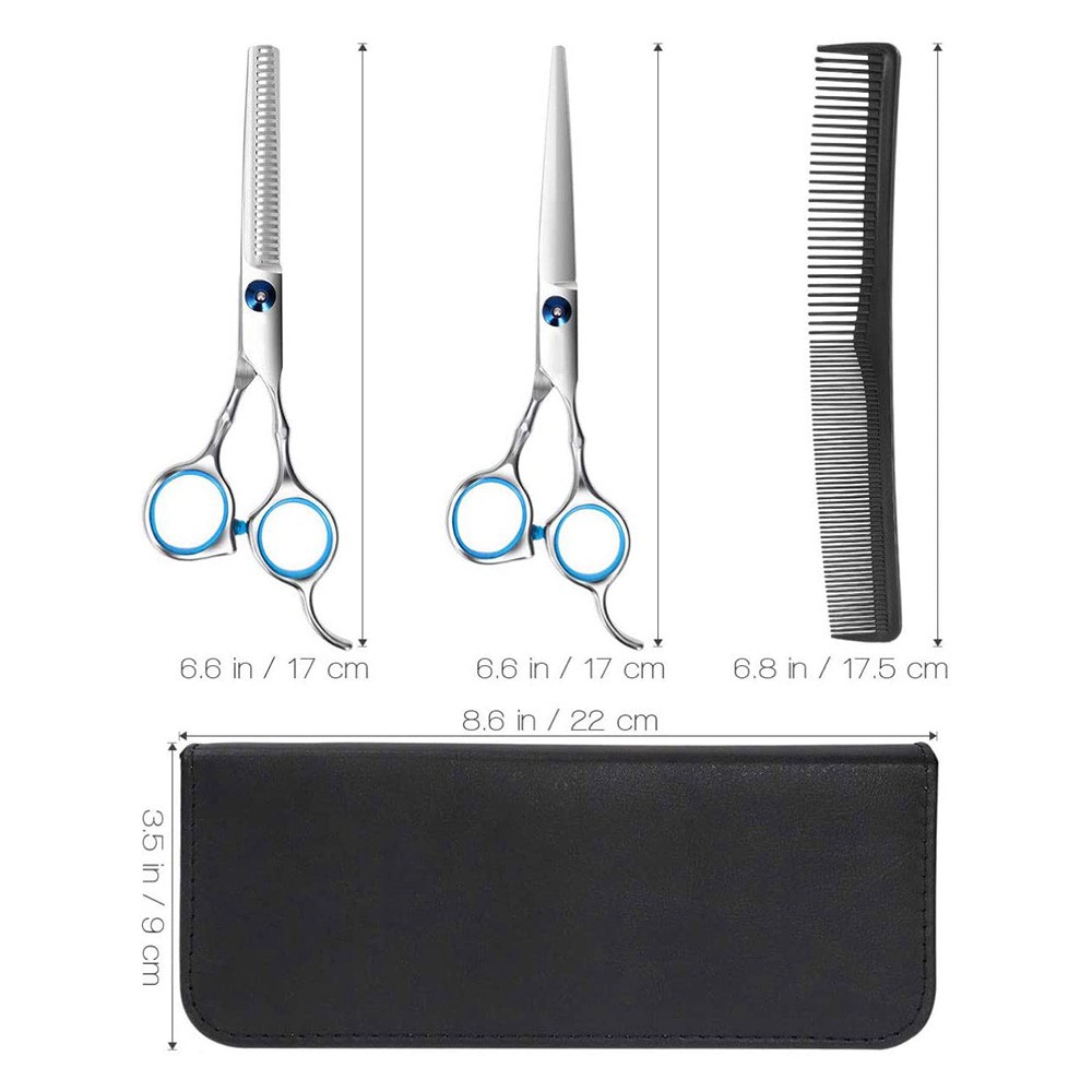 Hair Cutting Shears Kit (2 Scissors, Cape, Comb, Case and 2 Clips