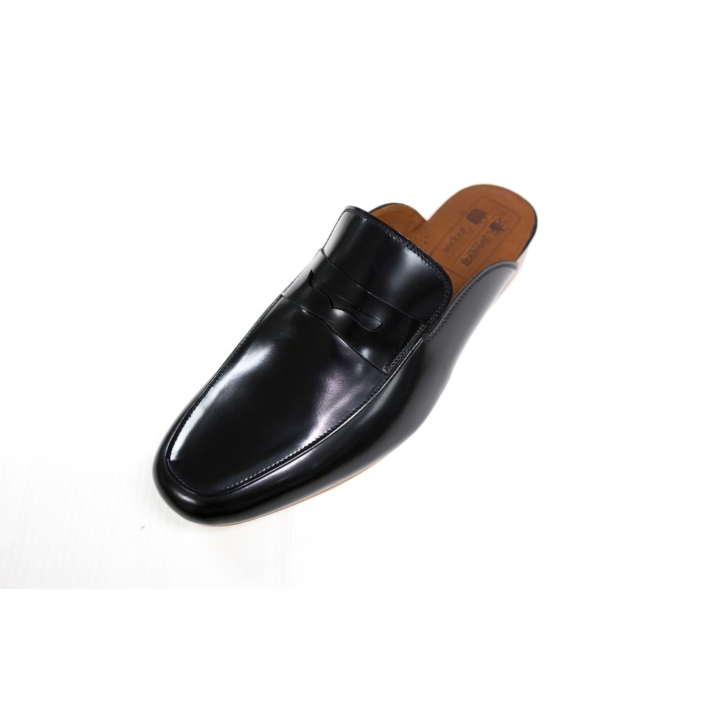 HEAVY X SHOPEE SHOES รองเท้าโลฟเฟอร์หนัง แบบเปิดส้น VC3252 Black