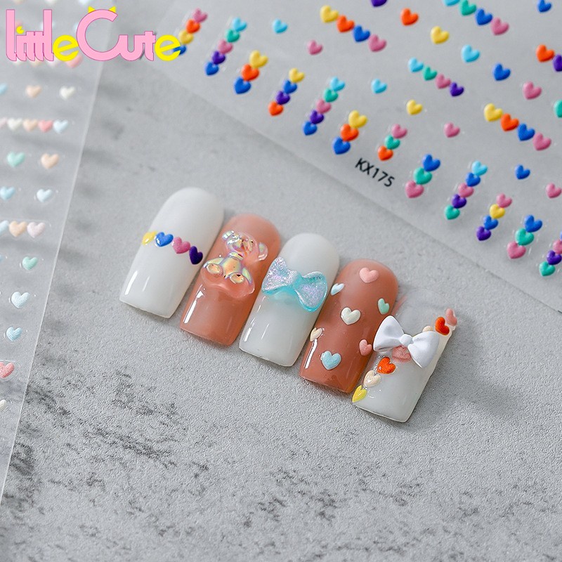 #สติกเกอร์เล็บ # สติ๊กเกอร์ลายหัวใจ # สติ๊กเกอร์สีสัน # สติ๊กเกอร์วาเลนไทน์ # ของประดับตกแต่งเล็บ