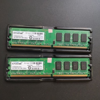 [1คู่] RAM DDR2 Crucial 2GB Bus 800  CT25664AC800 16FHZ