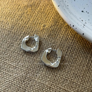 U-shaped ear buckle Korean simple daily wild cold wind earrings small irregular plain hoop earrings women for girls for