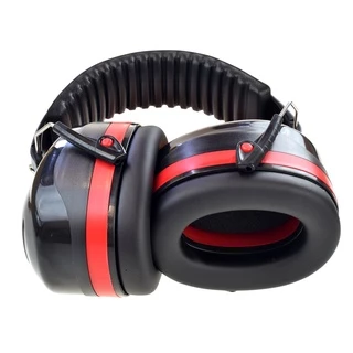 ที่ครอบหูลดเสียง EAR MUFF แบบครอบศรีษะlสีแดงดำ ได้มาตรฐาน CE EN352-1 ANSI S3.19-1974 ขนาด NRR 32 db