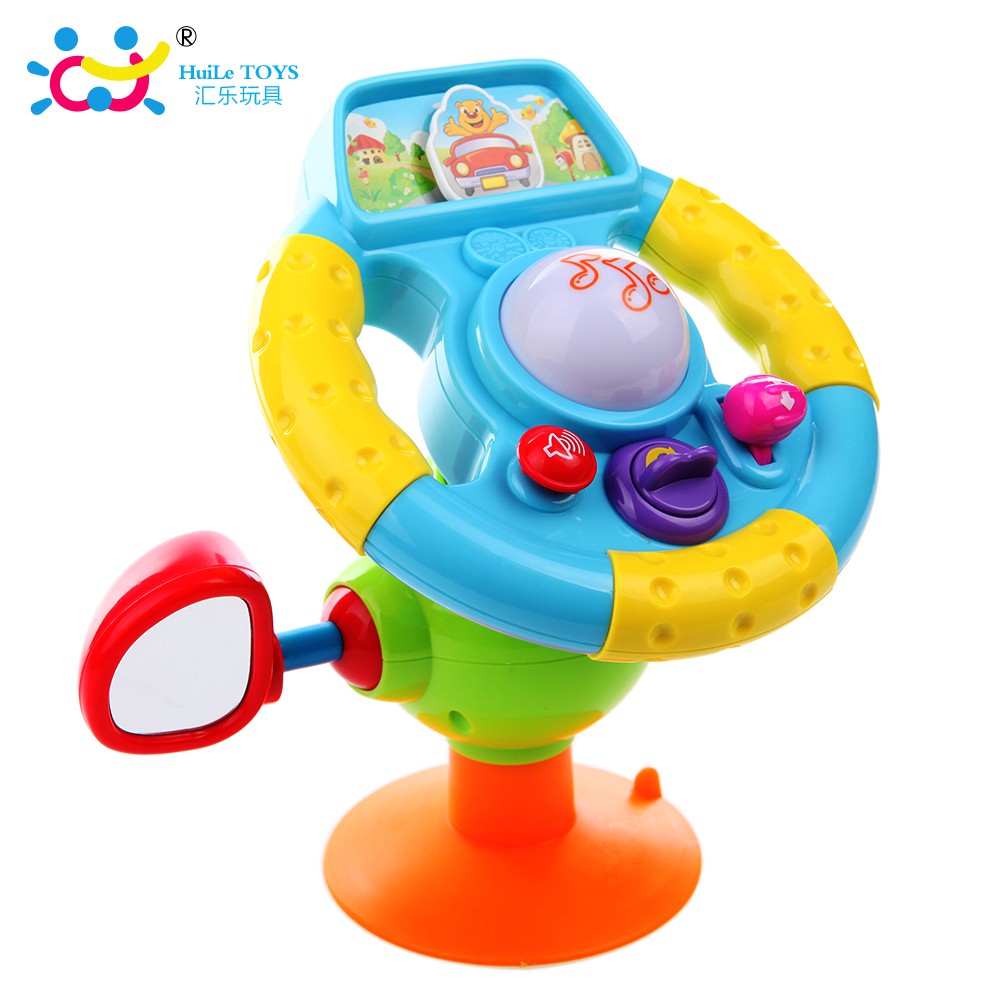 Huile Toy (Hola) แบรนด์แท้ พวงมาลัยหัดขับแบบติดพื้น Happy Mini Steering Wheel ของเล่นเด็ก ของเด็กเล่นสมมุติ ดูดติดเพื้นไ