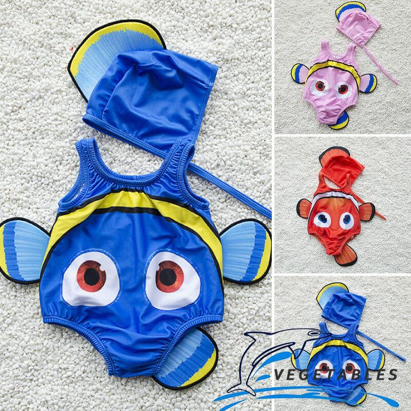 Zhy-toddler Baby Girl One Piece น่ารักปลาทองบิกินี่ชุดว่ายน้ําชายหาดเสื้อผ้า