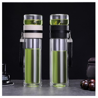 ขวดแก้วชงชา ขวดชา กระบอกชงชา  borosilicate แยกชาถ้วยกรองชาแก้ว ขนาด 450 ml -สินค้ามีพร้อมส่ง-