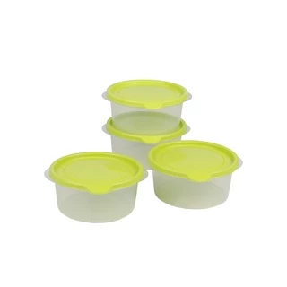 Super Lock รุ่น 6062 กล่องใส่อาหาร Chef Box ทรงกลม 600 มล. แพ็ก 4 กล่อง ปราศจากสารก่อมะเร็ง สีฟ้า , ชมพู , เขียว
