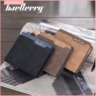 【หุ้น】Baellerryกระเป๋าสตางค์ผู้ชายแฟชั่นสั้นเปิดง่ายกระเป๋าสตางค์กระเป๋าสตางค์หนังนิ่มบาง