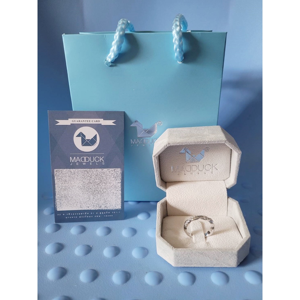 Madduckjewels แหวนเงินแท้ เพชร CZ ชุบโรเดียม RG1525 - รูปที่ 4