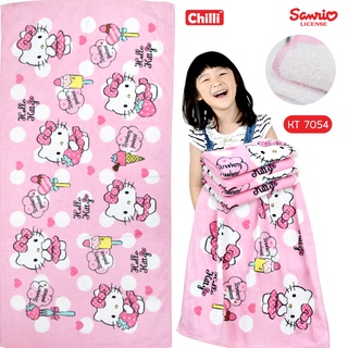 ของแท้ 100% Sanrio Towel ผ้าเช็ดตัว ผ้าขนหนู ลิขสิทธิ์ Hello Kitty KT-7054 ขนาด 27x54 นิ้ว