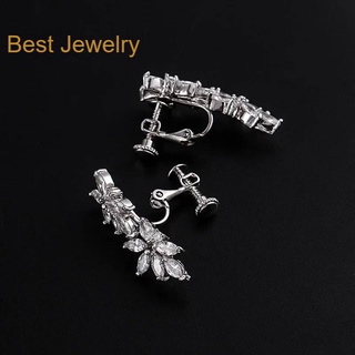 Best Jewelry ต่างหูหนีบเพชรเกรดพรีเมี่ยม ประกายเทียเท่าเพชรแท้ เครื่องประดับออกงาน เกรดสวย สร้อยเพชร รับ dropship