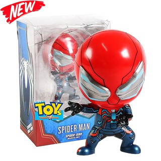 โมเดลซุปเปอร์ฮีโร่ตัวน้อยหัวดุ๊กดิ๊กสุดน่ารักจาก Marvel Spider Man Welocity Suit Version Cosbaby Bobble Head A3