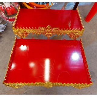 🙏หิ้งพระ ลายไทย สีแดง 1ขา เบอร์ 13,15,18 นิ้ว