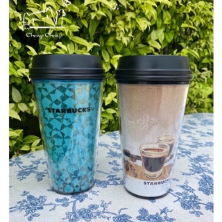 Starbucks Tumbler ทัมเบลอร์พลาสติก 2 ชั้น ขนาด 12 oz. ของใหม่มือ 1 ของแท้ 100%.