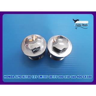 HONDA SL90 XL100 125 CM185 CB175 200 250 360 400 CX500 SHOCK HEAD NUT "CHROME" SET (32 mm.) with ORING  // น็อตหัวโช๊ค