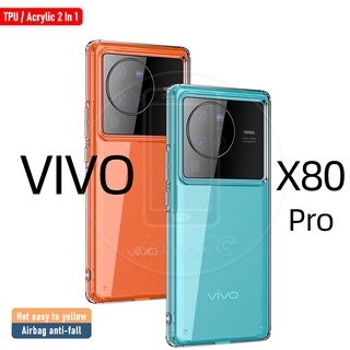 Vivo X80 Pro X80Pro เคสอะคริลิคใส เคสแข็ง ถุงลมนิรภัย เคสโทรศัพท์ป้องกัน