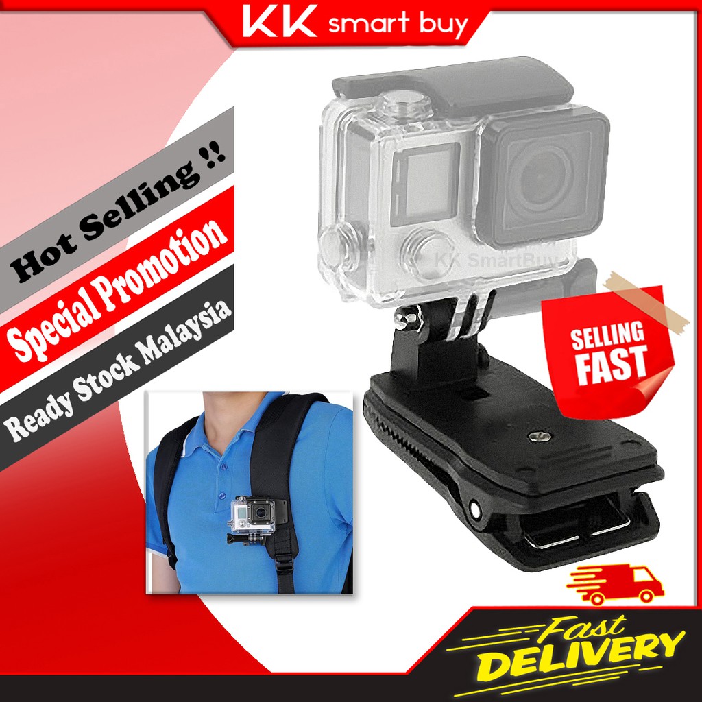 Action Camera Grip Clip Clamp Mount สายกระเป๋าเป้สะพายหลังหมุนได้ GoPro Hero DJI Osmo AKASO Brave 36