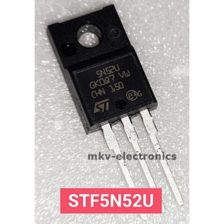 (1ตัว) 5N52U , STF5N52U , MOSFET N-Channel 4.4A 525V TO-220FP (รหัสสินค้า M00105)