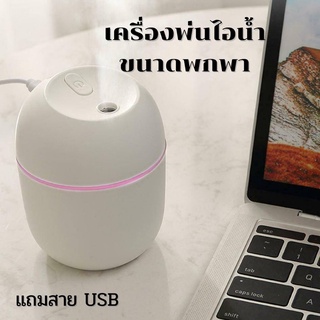 เครื่องพ่นความชื้น พ่นไอน้ำ เครื่องฟอกอากาศแบบพกพา พ่นอโรม่า สปา แถมสายUSB