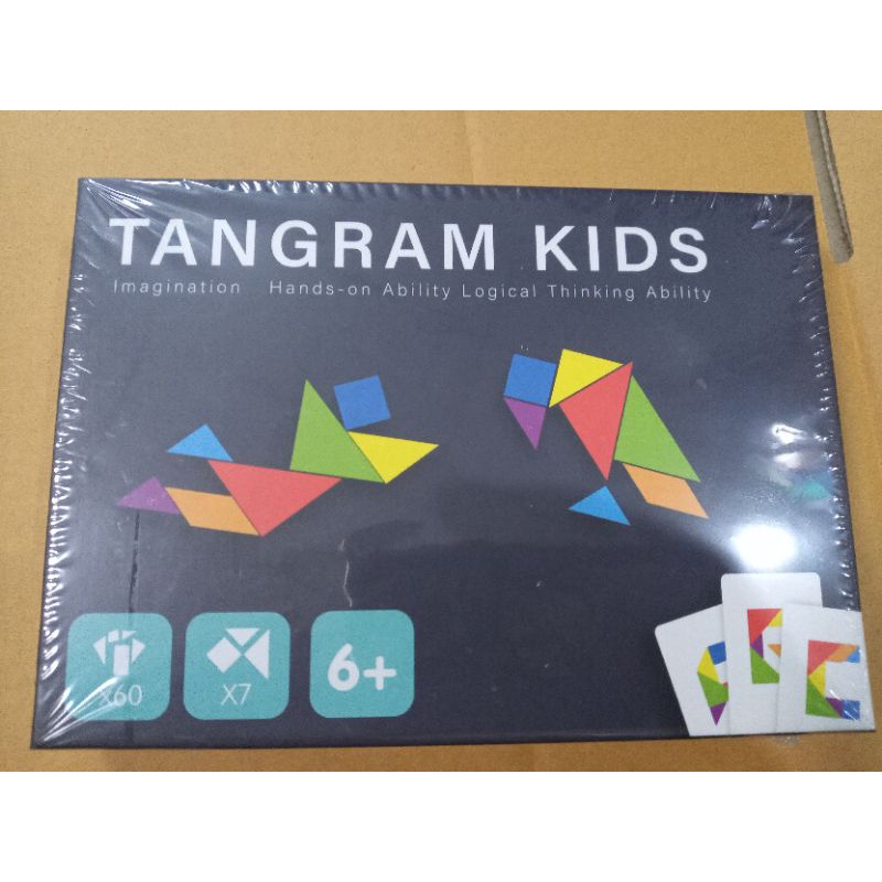 tangram kid แทนแกรม สำหรับเด็ก จำนวน 7 ชิ้น ภาพโจทย์60 ภาพ