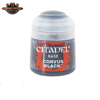 [P360พร้อมส่ง] Citadel : BASE: CORVUS BLACK (12ML) สีอะคริลิคสำหรับทาโมเดล