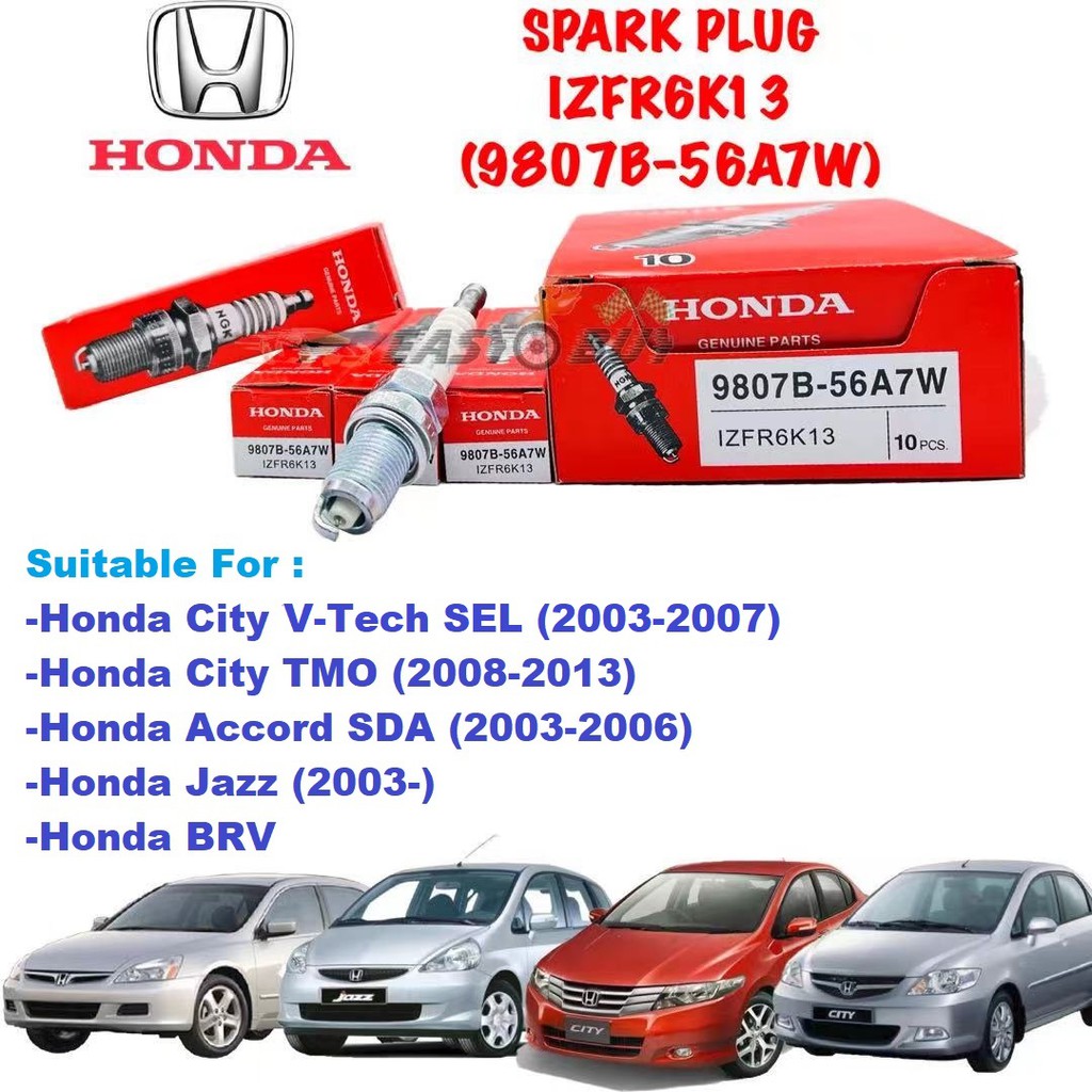 หัวเทียน HONDA 9807B-56A7W (IZFR6K13)-Honda City SEL TMO (2003-2013) /Jazz / Accord V-tech SDA / BRV
