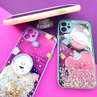 เคสวีโว่/Vivo Y12/ํY17 Y20 Y21พร้อมส่ง!! เคสมือถือ TPU ขอบสีกันกล้องกากเพชรกริตเตอร์ ฟรี Griptok เคสการ์ตูน