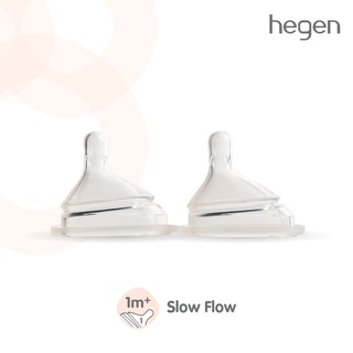 จุกนม Hegen รุ่น Slow Flow น้ำนมไหลช้า [2 ชิ้น] เหมาะสำหรับวัย 1 เดือน+ HEG12201205