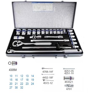 KINGTONY 4326MR บ๊อกซ์ชุด 1/2" 25ตัว 25 pcs 1/2” drive socket wrench set