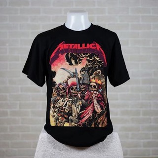 เสื้อยืดคอกลมเสื้อวง METALLICA ลิขสิทธิ์แท้100%S-5XL