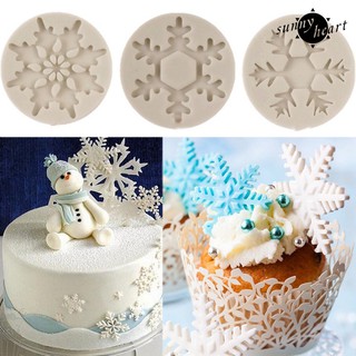 SUN Christmas Snowflake Mold Fondant Cake Chocolate Decoration Mould