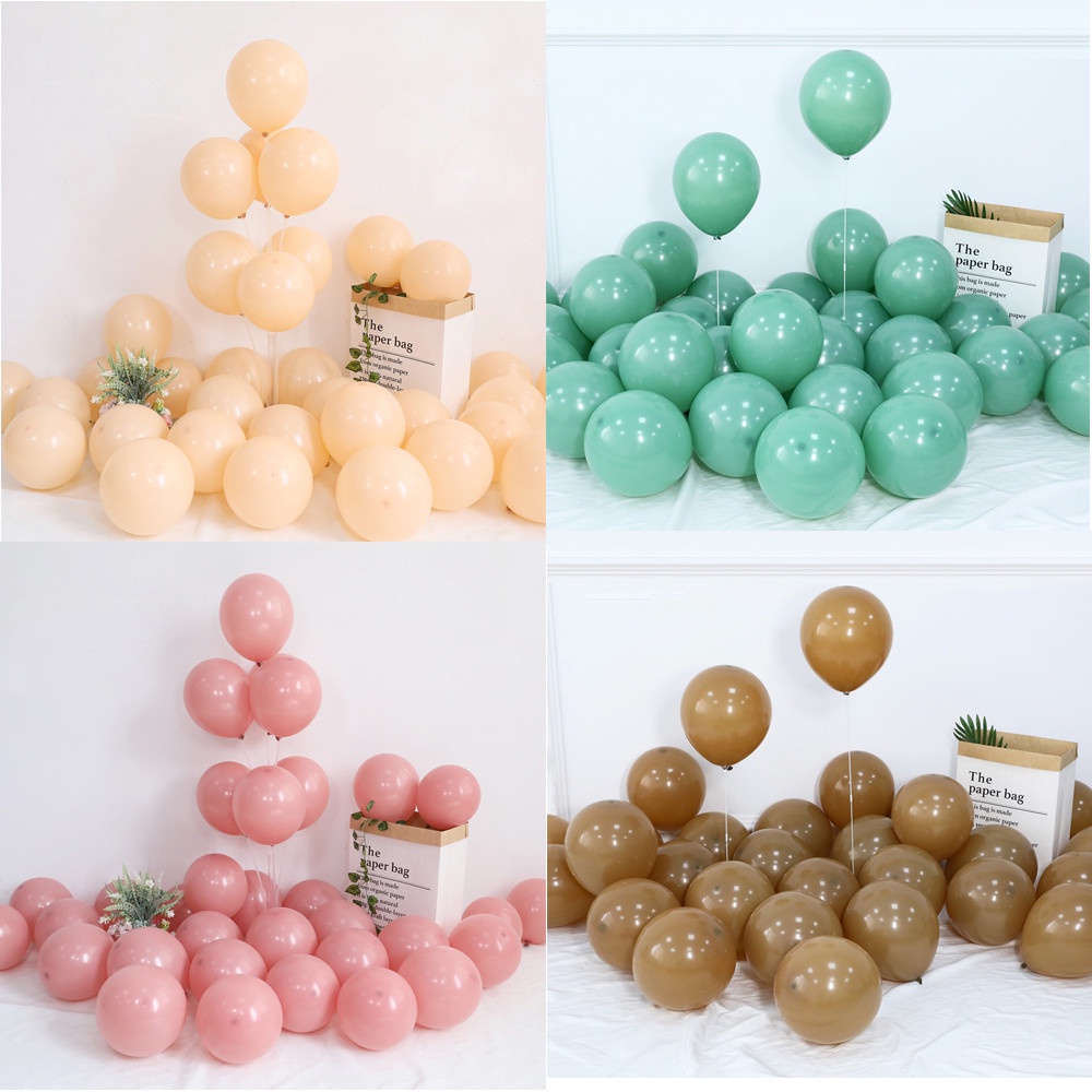 10 ชิ้น 10 นิ้ว คอลเลกชั่นวินเทจ โมแรนดิ กาแฟ Apricot ลูกโป่งบอลลูนสำหรับวันเกิดงานแต่งงานงานรื่นเริงตกแต่ง