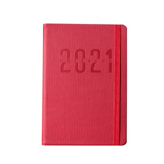 สมุดบันทึก สมุดไดอารี่ สมุดโน๊ต ปฏิทิน 2021 กำหนดการไดอารี่ 365 แผนสมุดบันทึกสมุดบันทึกปฏิทินสีแดงสุทธิหนาพิเศษ