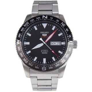 Seiko 5 Sport นาฬิกาข้อมือผู้ชาย สีเงิน/ดำ สายสแตนเลส รุ่น SRP669K1