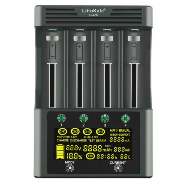 เครื่องชาร์จถ่าน LiitoKala Lii-600 รองรับ Li-ion 3.7V NiMH 1.2V
