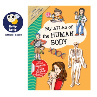 หนังสือกิจกรรมร่างกายมนุษย์ Atlas of the Human พร้อมสติกเกอร์ และโปสเตอร์ สําหรับเด็ก เพื่อเรียนรู้เกี่ยวกับการทํางานกายวิภาคศาสตร์