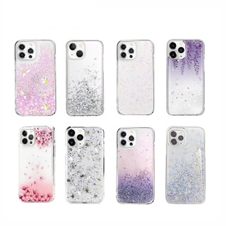 สำหรับไอโฟน 12 Pro Max 13 Pro max ] เคสกากเพชร Starfield Happy Park Unicorn เคสดอกไม้แห้ง