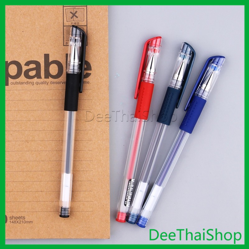 DeeThai ปากกาเจล Classic 0.5 มม. (สีน้ำเงิน/แดง/ดำ) ปากกาหมึกเจล มี 3 สีให้เลือก 0.5mm หัวเข็ม