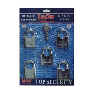 กุญแจคีย์อะไลท์ ISON 440C-45/5 45 มม. สีโครเมียม 5 ตัว/ชุดISON 45MM 440C-45/5 CR KA PADLOCK 5EA/SE