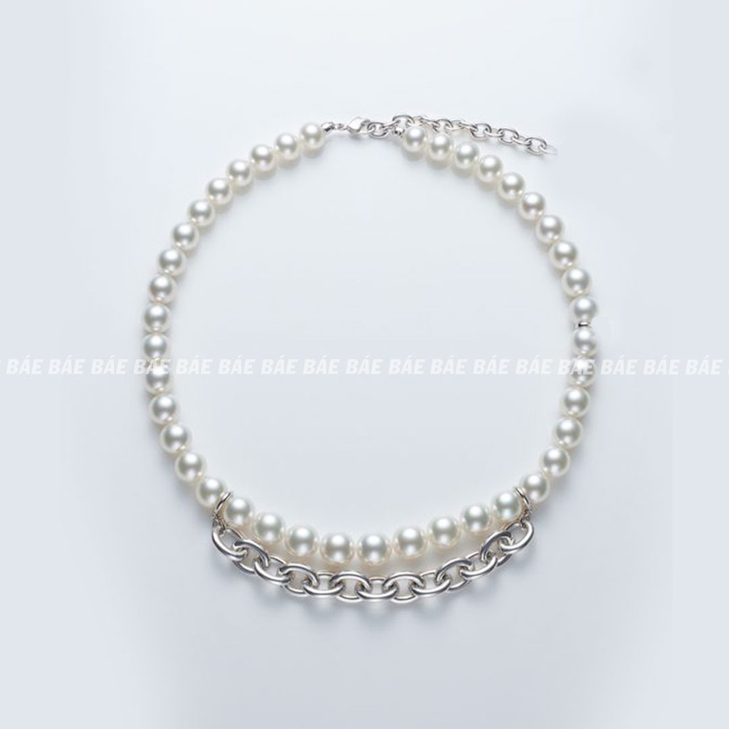[BNP12] - BASE NECKLACE - สร้อยคอมุกเทียม โซ่สุดเท่ - สุดพิเศษที่ฐาน