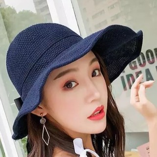 𝐆𝐈𝐂  หมวกบักเก็ต👒ปีกกว้างมีริบบิ้นผูก👒！！！ส่งไว ！！！