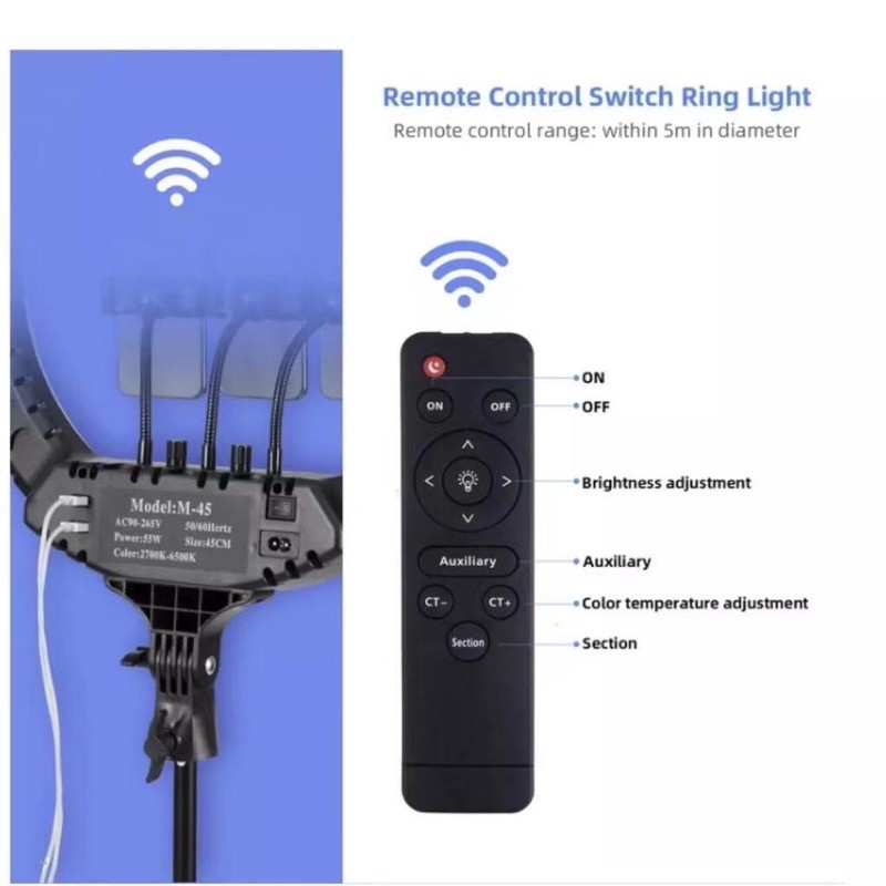 ไฟไลฟ์สด รุ่น LED RING ขนาด 14/18/21 นิ้ว มีช่องUSBสามารถชาร์จแบตโทรศัพท์ได้ ไฟแต่งหน้า ไฟLive สด ปรับสีได้ 3 โหมด มีUSB