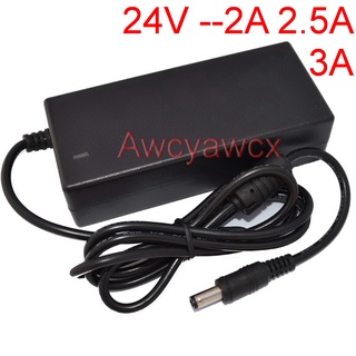 อะแดปเตอร์พาวเวอร์ซัพพลาย AC DC 24V 2A 2.5A 3A 48W 60W 72W แถบไฟ LED และกล้องวงจรปิดมอนิเตอร์ LCD ปลั๊ก 5.5 มม.*2.5 มม.