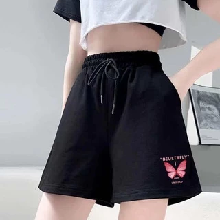 no 1 shop กางเกงขาสั้น ลายผีเสื้อน่ารัก เนื้อผ้าดี ใส่สบาย พร้อมจ้า