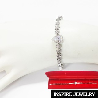 Inspire Jewelry สร้อยข้อมือเพชร เม็ดกลางรูปหยดน้ำล้อมเพชร